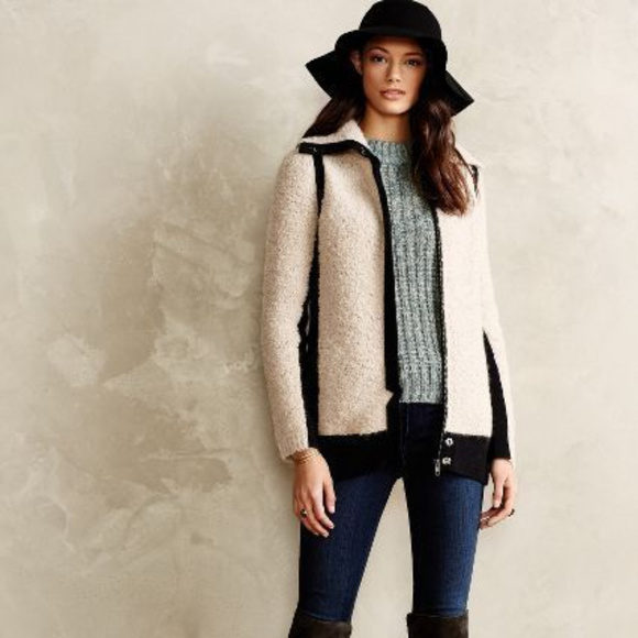 Anthropologie Jackets & Blazers - ANTHROPOLOGIE COLORBLOCK BOUCLE COAT XS NWT $158